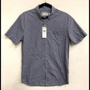 NWT Lacoste Regular Fit Button Shirt Navy Blue/Purple Short Gingham Men’s 38(S)